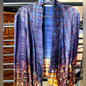 Silky/satin high low wrap